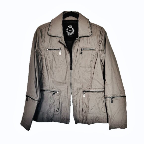 Jackets by Cino Jackets & Blazers - Utility Jacket by Cino Beige Waterproof Zipper Pockets & Sleeves Wm Sz L NWOT